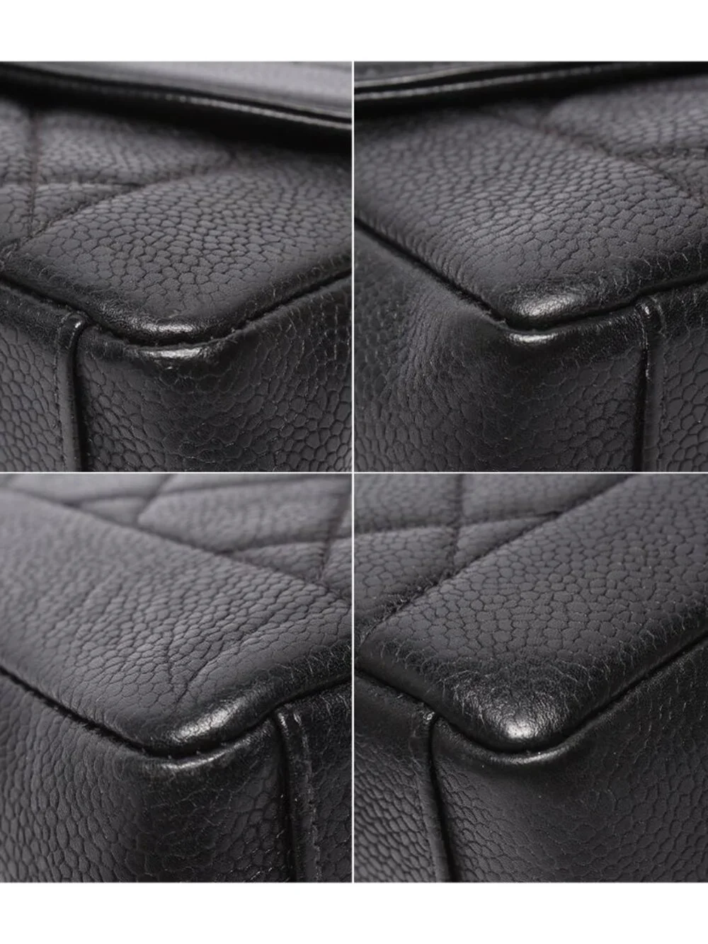 Chanel Chain Shoulder Bag Gold Diana Flap Quilted Caviar Leather
